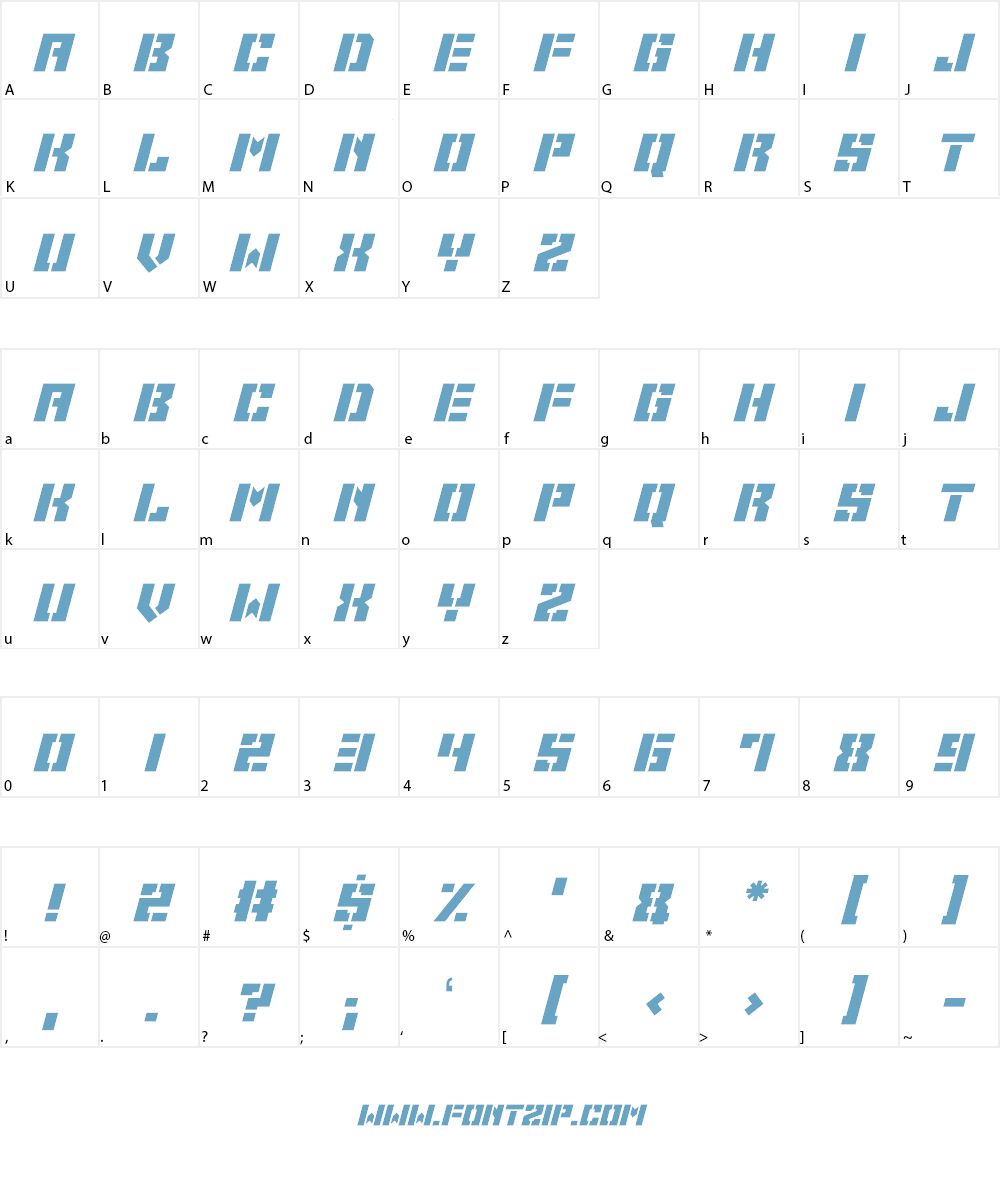 Space Cadets Font Character